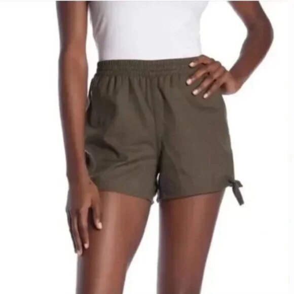 Madewell Women's Foliage Green Pull-on Side-tie Shorts, size large - Picture 1 of 4